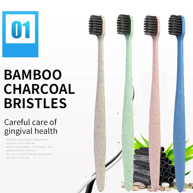 Набор из 10 шт. пшеничной соломы Зубная щётка взрослые зубные щетки с мягкой