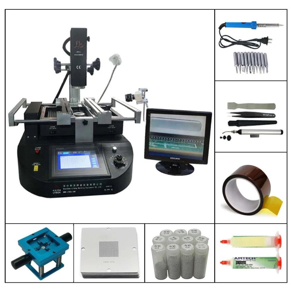 

Hot Air 4500W LY R5830C BGA Welder Soldering Machine Semiautomatic Welding R5830 Touch Screen BGA Rework Desoldering Station