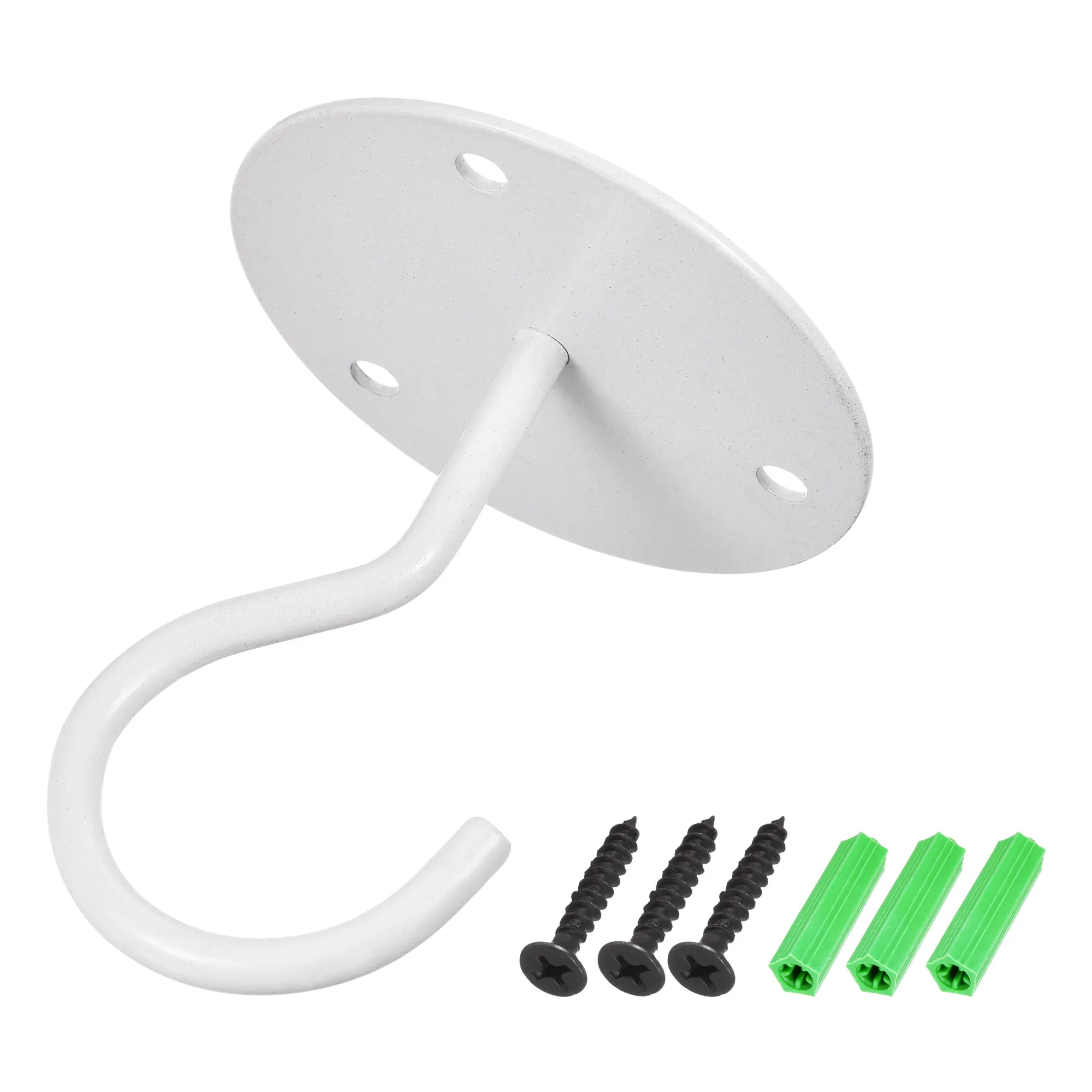 

Uxcell Ceiling Hooks Wall Mounted 65mm Round Plate Iron for Hanging Chandeliers Plants White 4 Pcs