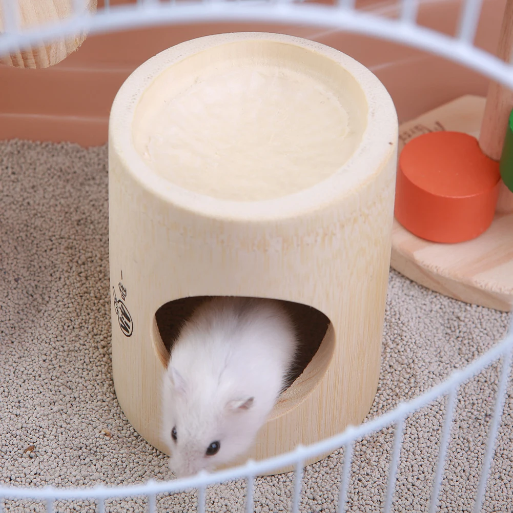 Новое 2 отверстия маленькое животное хомяк бамбуковый Дом Гнездо подвесная