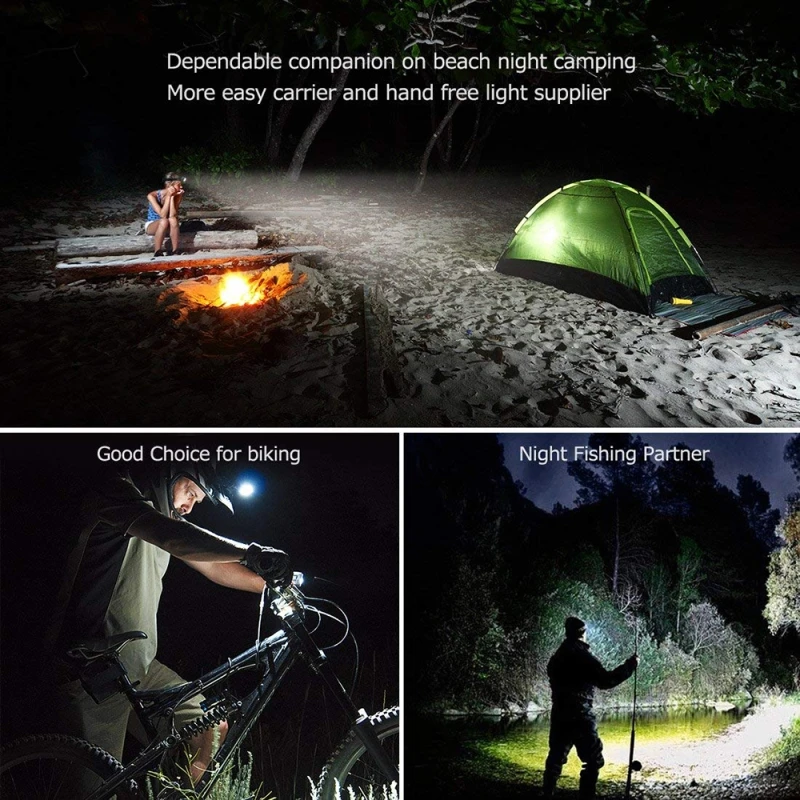 

2021 NEW 3000LM High Bright LED Headlamp Body Motion Sensor Head USB Rechargeable Headlight Flashlight Camping Torch Light Lamp