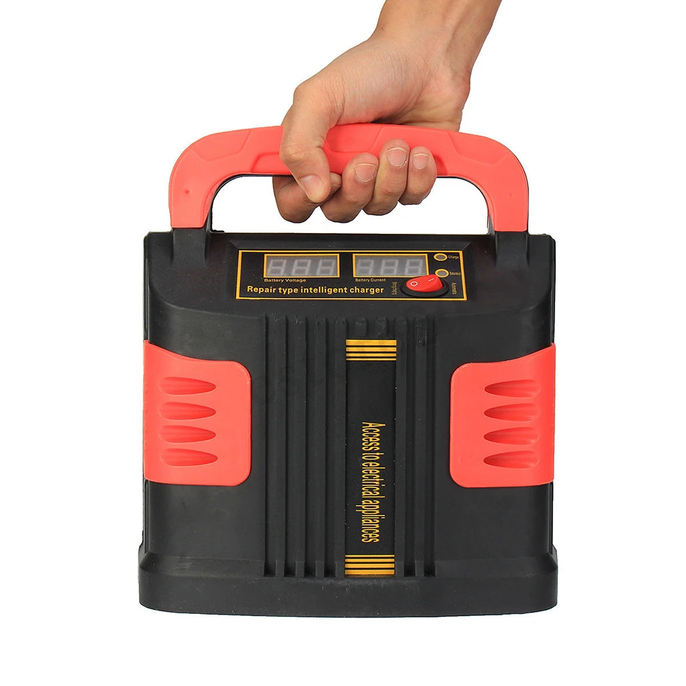 portable 350w 220v smart full automatic lcd display car battery charger pulse restorer free global shipping