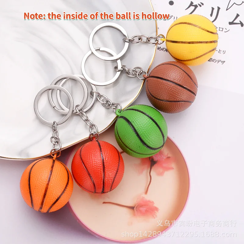 

Mini Simulation Basketball Keychain Pendant Creative Mini Pu Foam Basketball Keyring