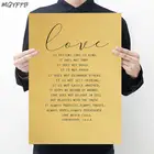 Надпись word-con, любовь, слова, крафт-бумага в стиле ретро, искусственная живопись, настенная наклейка, декоративная картина, подарок, 50, 5x35 см