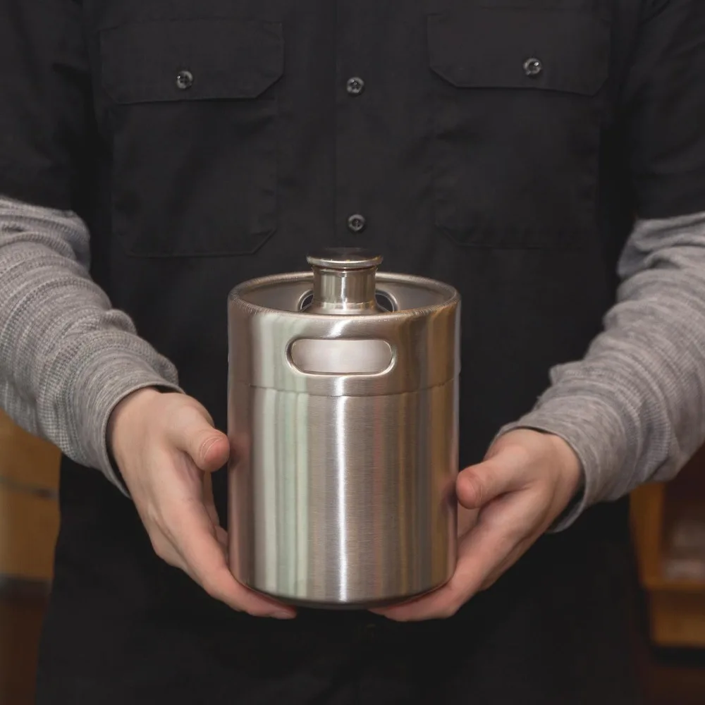 Новый пивной мини бочки из нержавеющей стали объемом 2 л/64 унции винтовая крышка