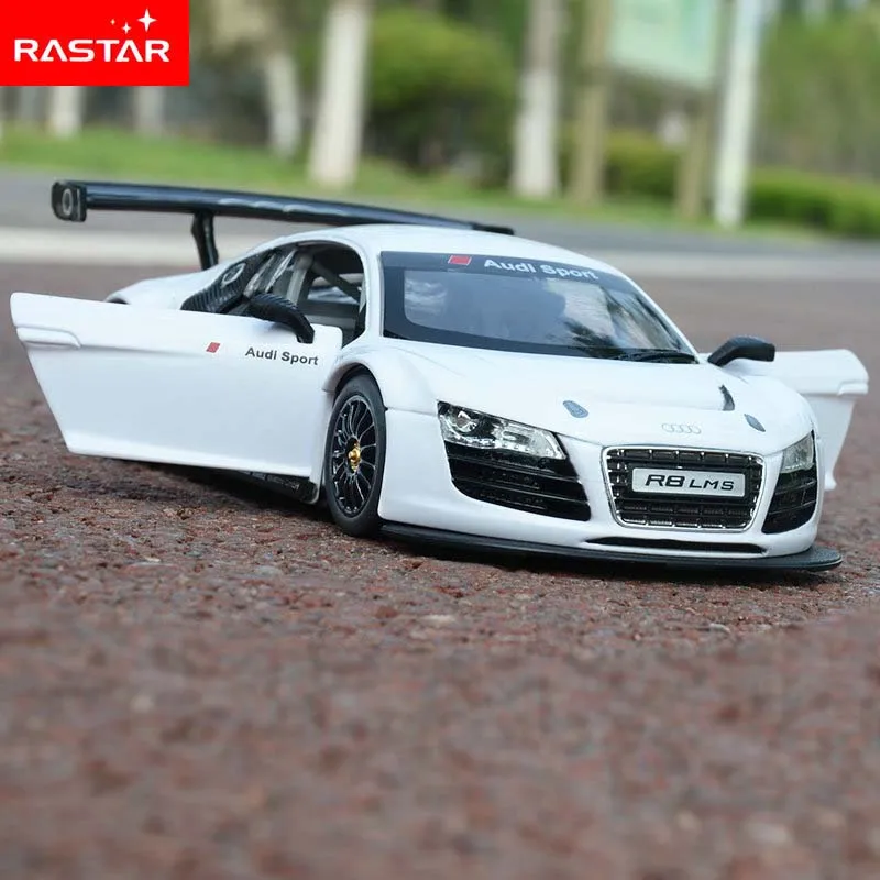 

RASTAR 1:24 Audi R8 брелок для автомобильных ключей, модель игрушечные машинки собирать подарки Non-дистанционный пульт Тип транспортировки игрушка