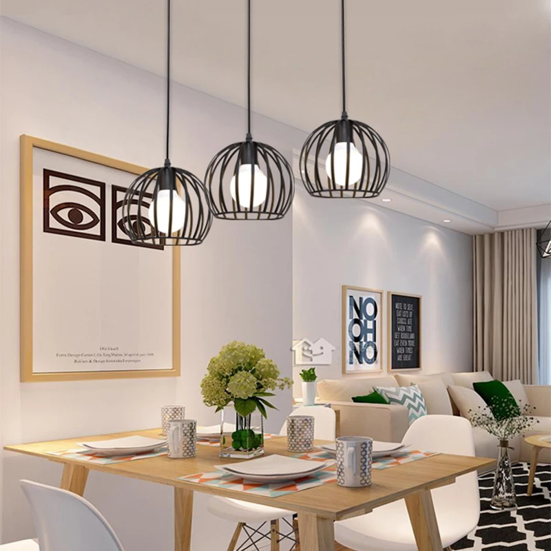 Светодиодный подвесной светильник в виде птичьей клетки промышленный железный