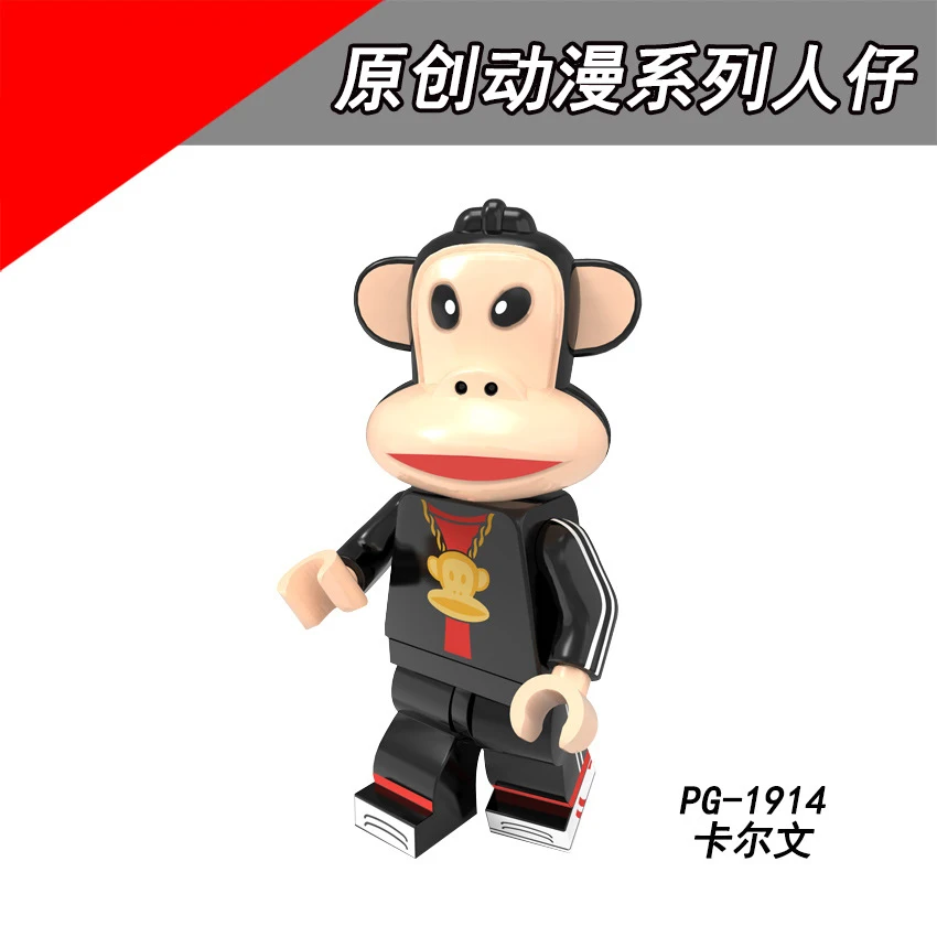 PG8218 Matched Pumping Original anime series Big mouth Assembled people Monkey Brain game Building Blocks Children's gif | Игрушки и