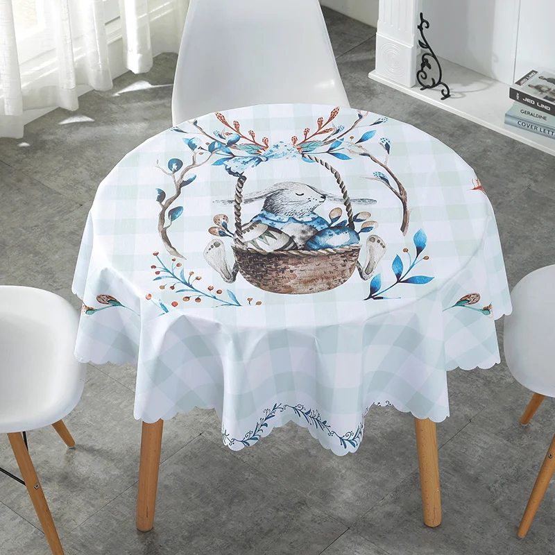 

Proud Rose Cartoon Waterproof Table Cloth Oilproof Thicken Plastic PVC Round Tablecloths Table Cover Home Decorate