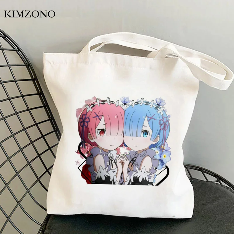 

Re Zero Kara Hajimeru Isekai Seikatsu shopping bag eco bolso recycle bag jute bag shopper bag woven cloth net shoping sac tissu