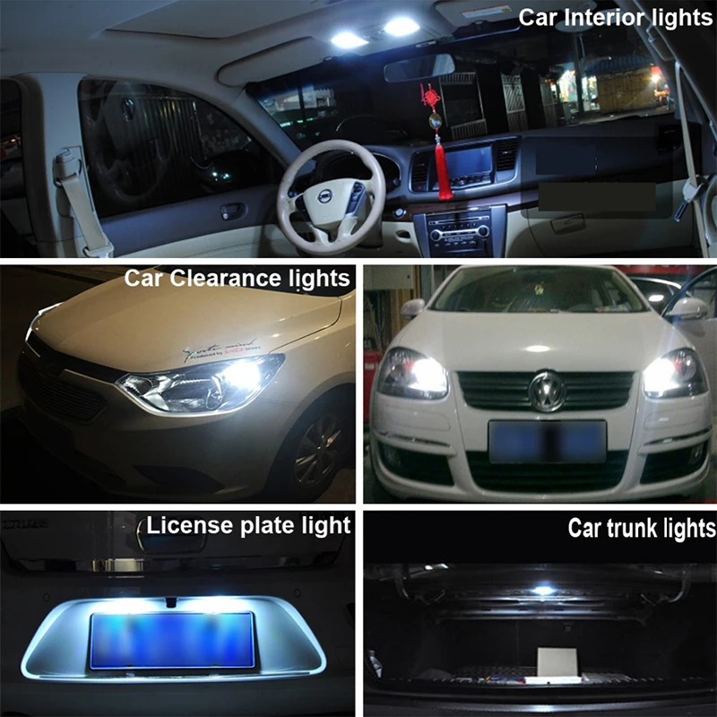 

1Pc T10 Car LED Light 5630 6 SMD Width Lamp 12V 6000-6300K Bulb Multi-color Decode Signal Lamp Car styling Accessories