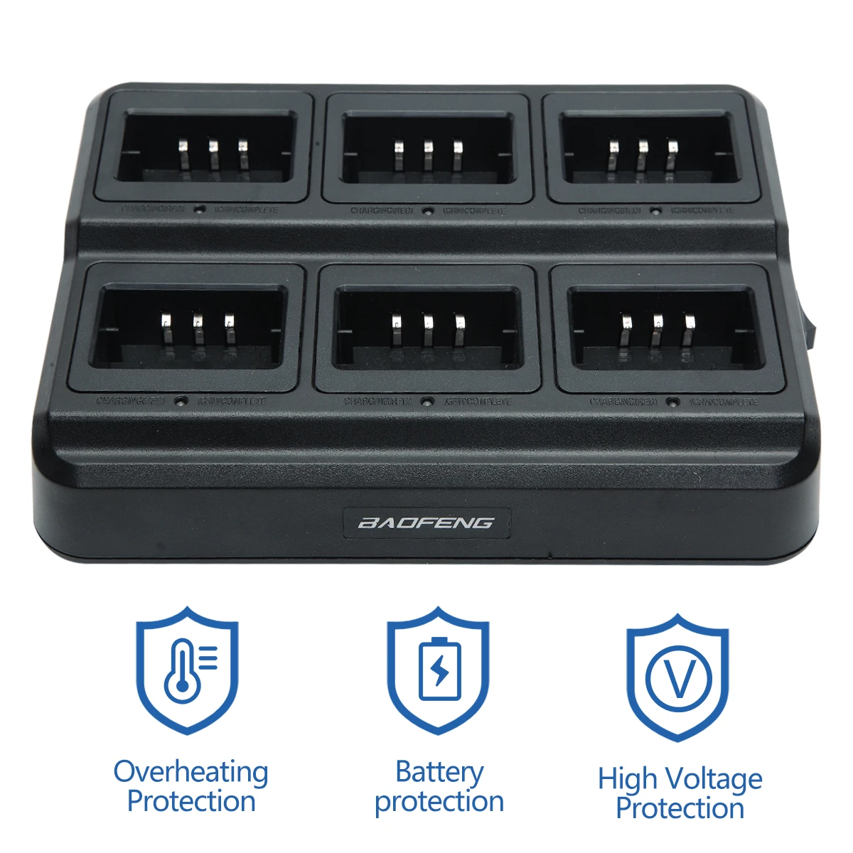 Original BAOFENG Multi Rapid Six Way Charger for Baofeng Amateur Radio UV-5R Retevis RT-5R RT-5RV Pofung UV-5R Walkie Talkie