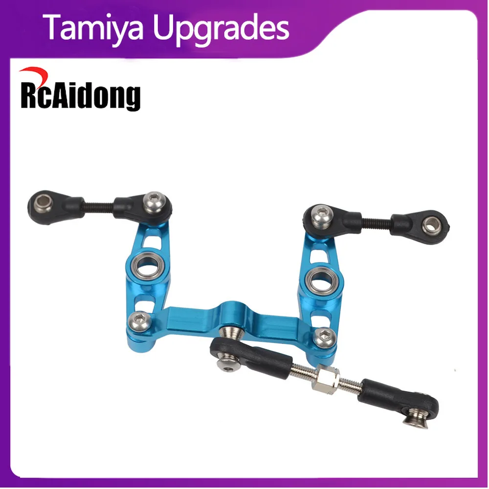 Brazos de direcci&oacute;n de aluminio TT01, accesorios para Tamiya TT-01, tipo E, TT-01E, 1/10 RC, piezas de actualizaci&oacute;n de coche de derrape-0