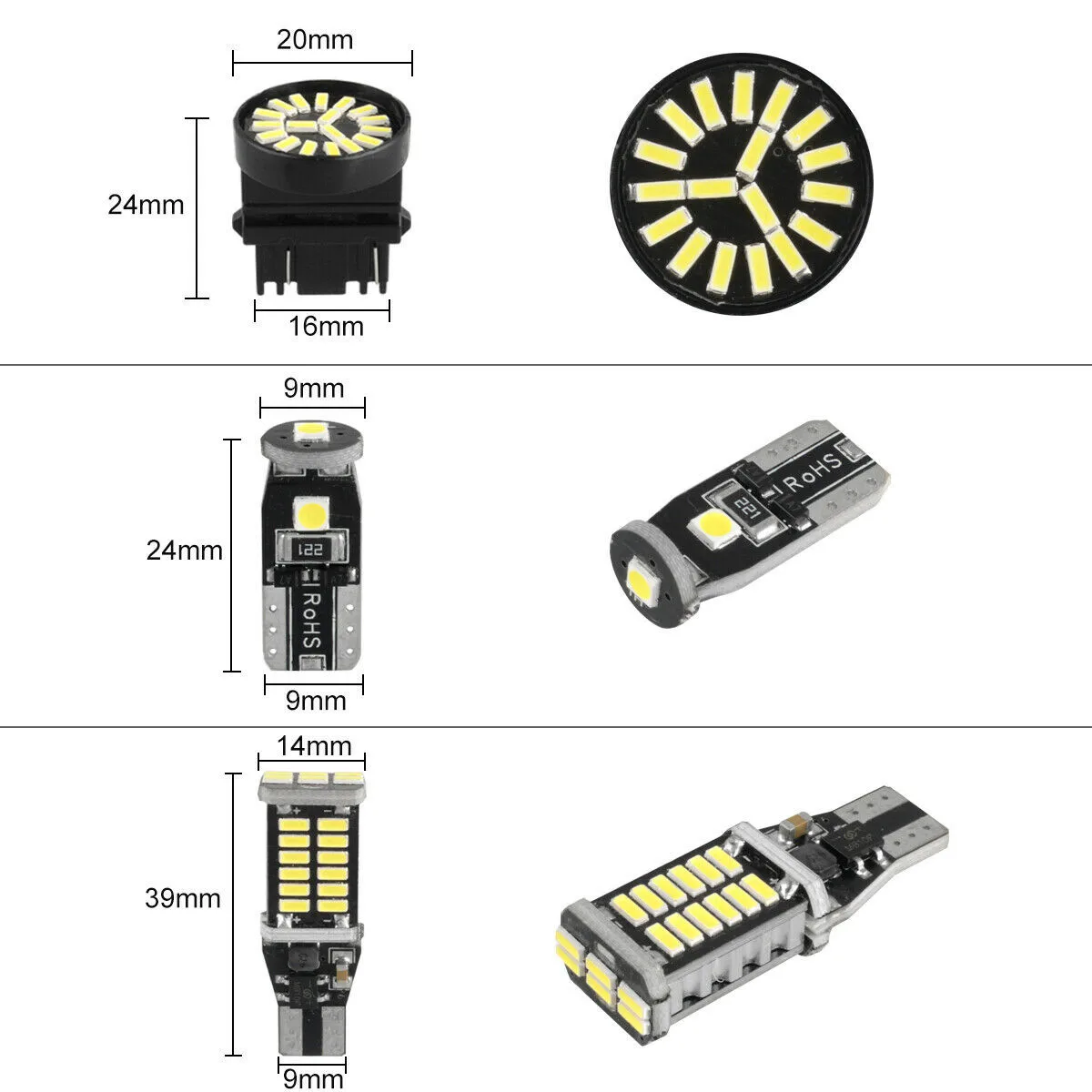 

Reverse Light Bulb Kit 360 Degree 6500K Super Bright 900LM Brake CANBus
