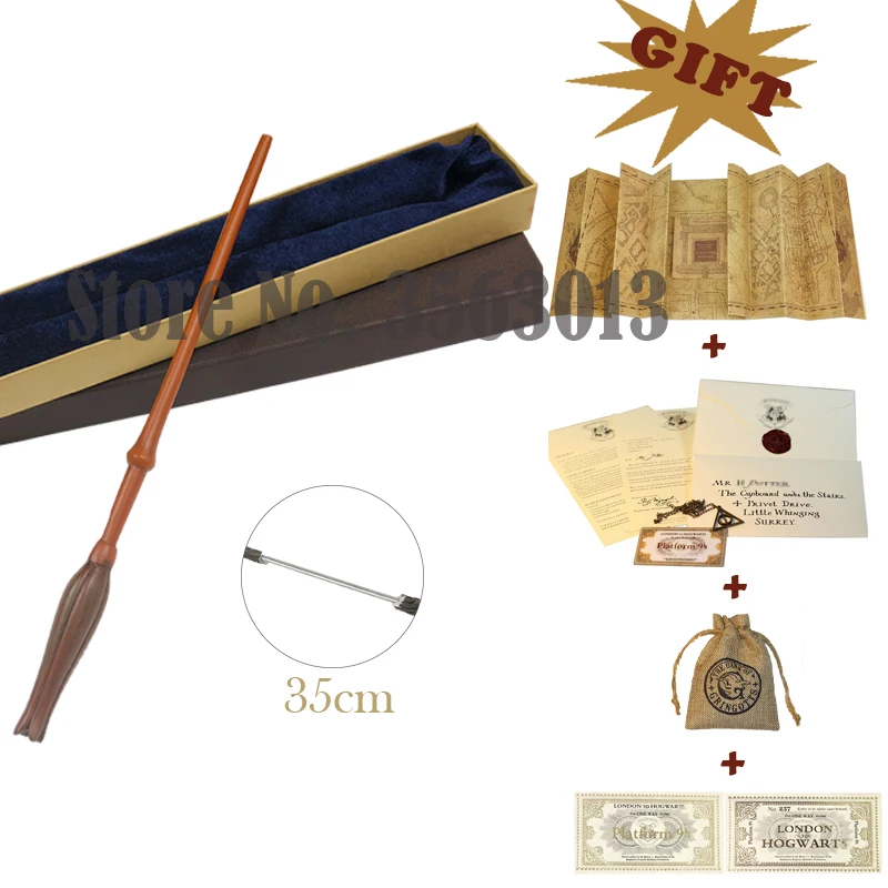 

New 34 Kinds of Magic Wand With Gift Box Packing Metal-Core Magic Wand For Kids Cosplay Harrie Magical Wand With Bonus