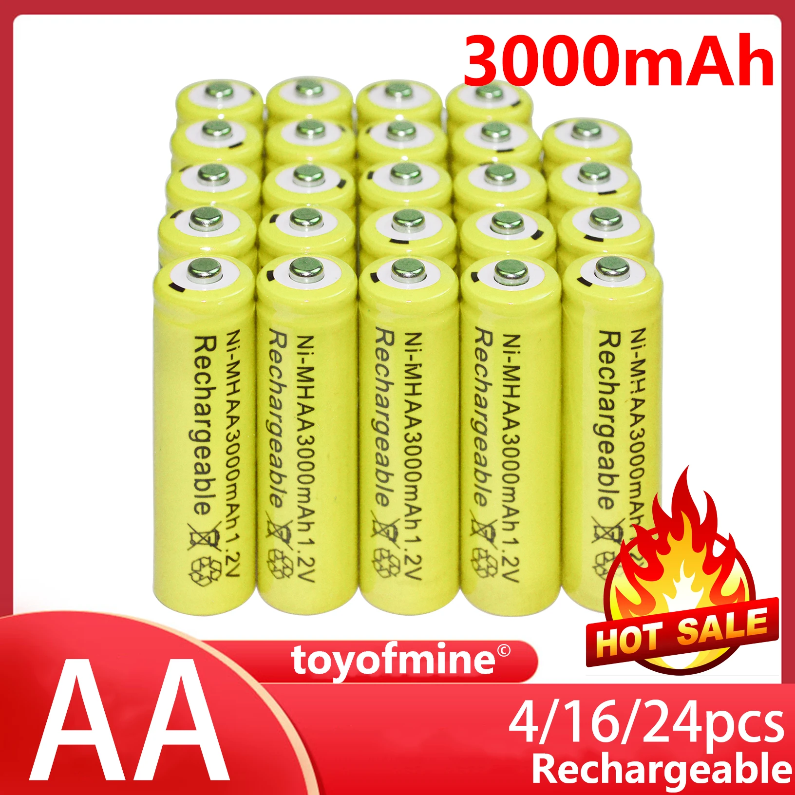 4 24 шт./лот новый бренд AA 3000 мАч AAA 1800 1 2 в перезаряжаемая батарея для пульта