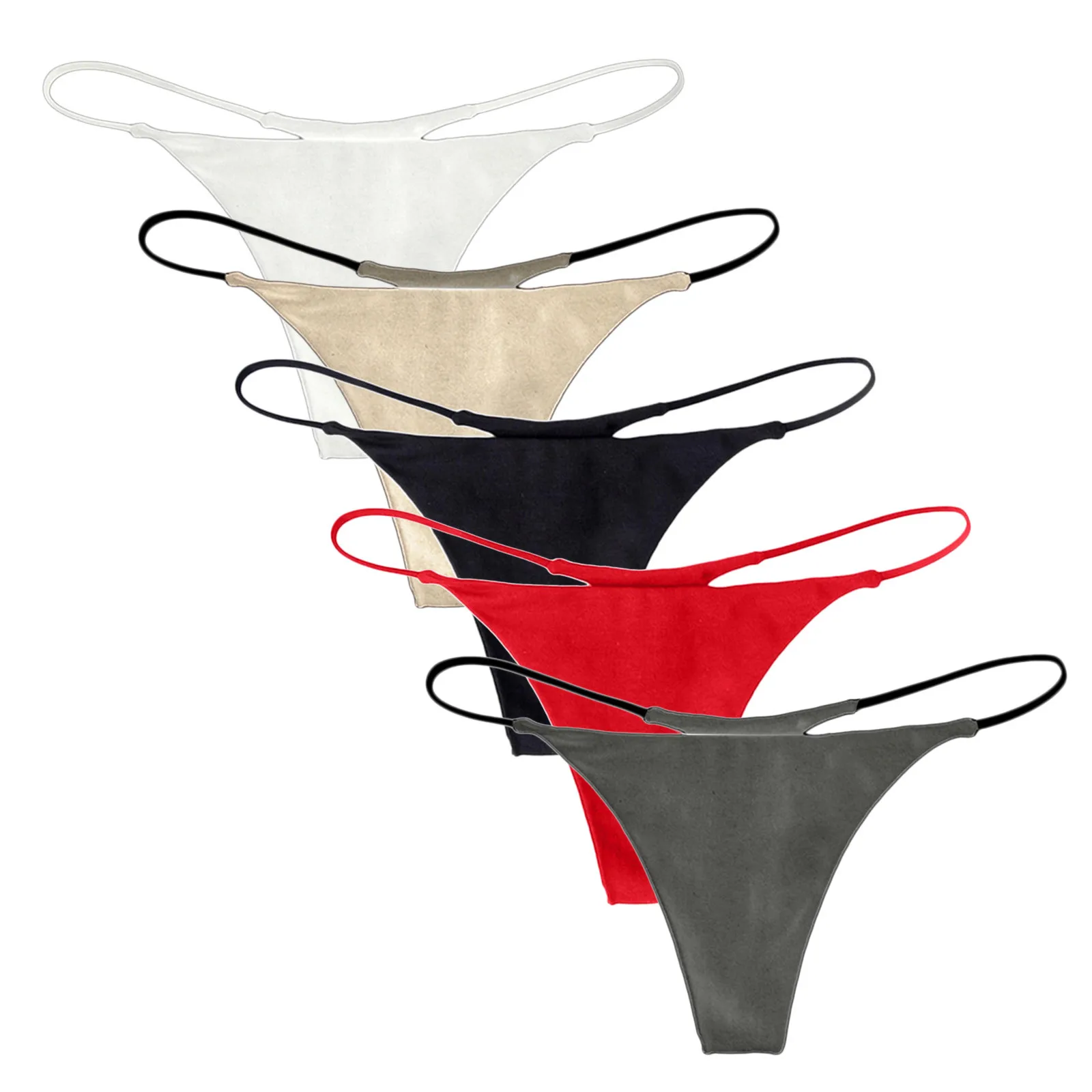 4 шт./упак. Для женщин базовый эластичный PantiesThongs Т-образные женские сексуальные