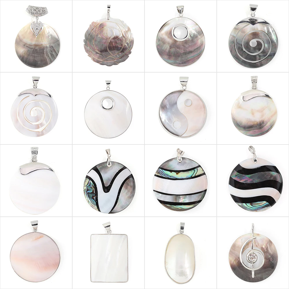

XINYAO Mother Of Pearl Natural Sea Shell Pendant Abalone Paua Shell Pendants Charms Accessories DIY Jewelry Making Supplies