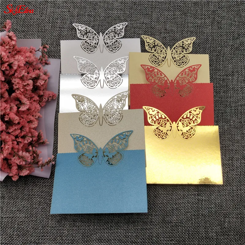 Свадебные пригласительные открытки с лазерной резкой 10/50/100 шт. 12*9 см приглашения