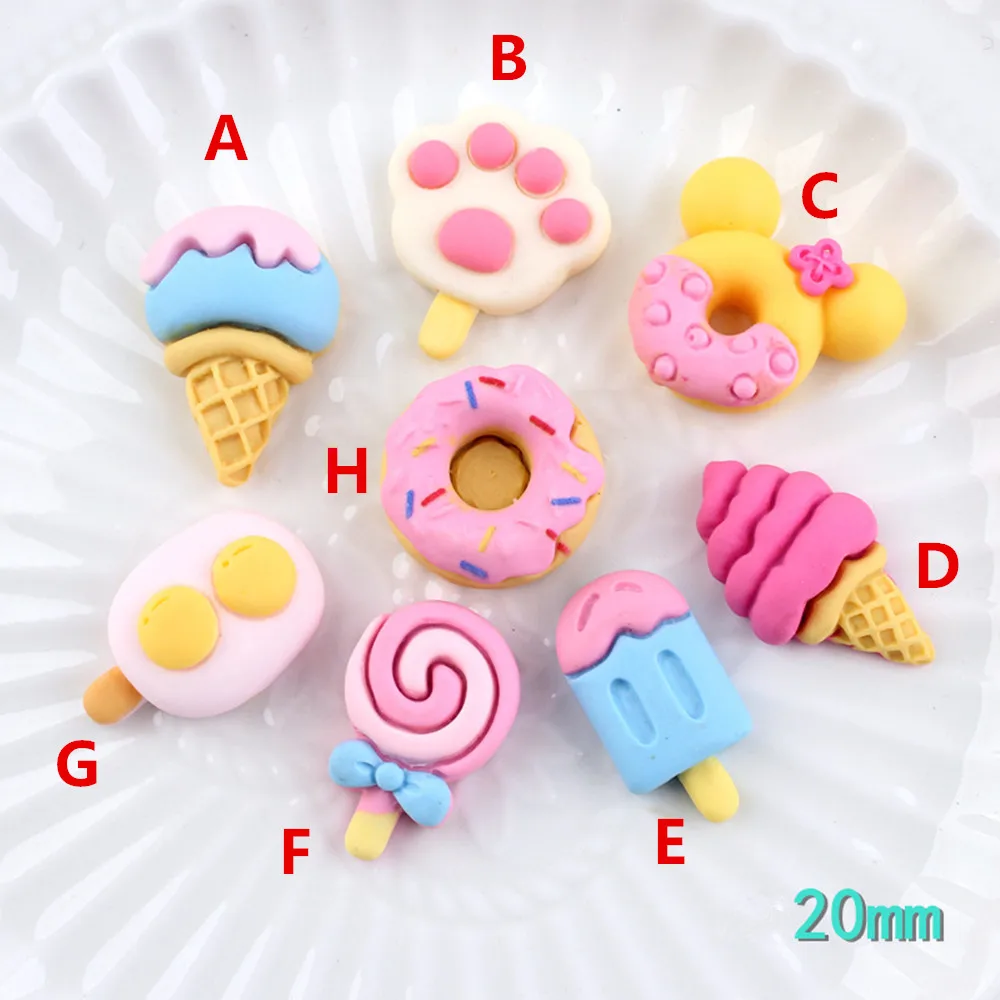 

Kawaii Flat Back Resin Cabochons 20pcs Lollipop Cookies Cabochon Charm for Scrapbooking DIY Jewelry Craft Decoration Accessories