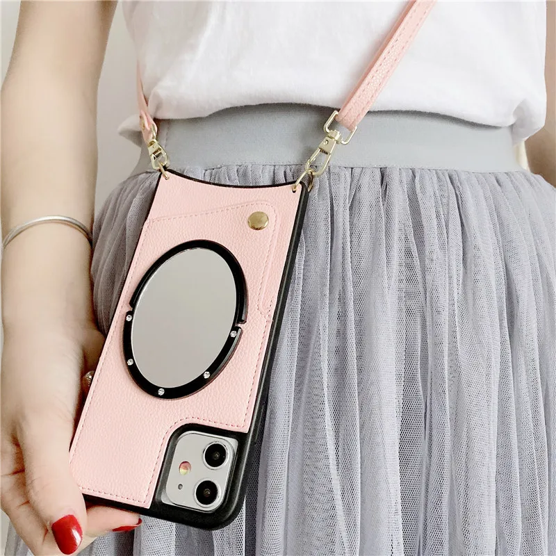 

Multifunction 4 In 1 Card Slot Mirror Kickstand Phone Case For Iphone Se 2020 6 6s 7 8 Plus X Xs Xr 11 Pro Max Case Cover Funda