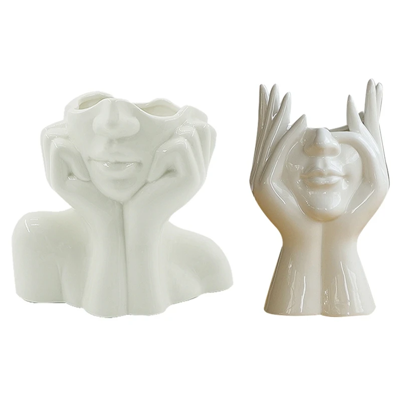 

Скандинавская керамическая Имитация человеческого боди-арта ваза, для гостиной/кабинета, Скульптура Декор для дома ручной работы