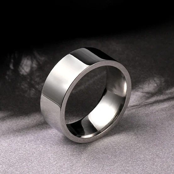 Мужские и женские кольца из нержавеющей стали серебристого цвета 8 мм|Кольца| |