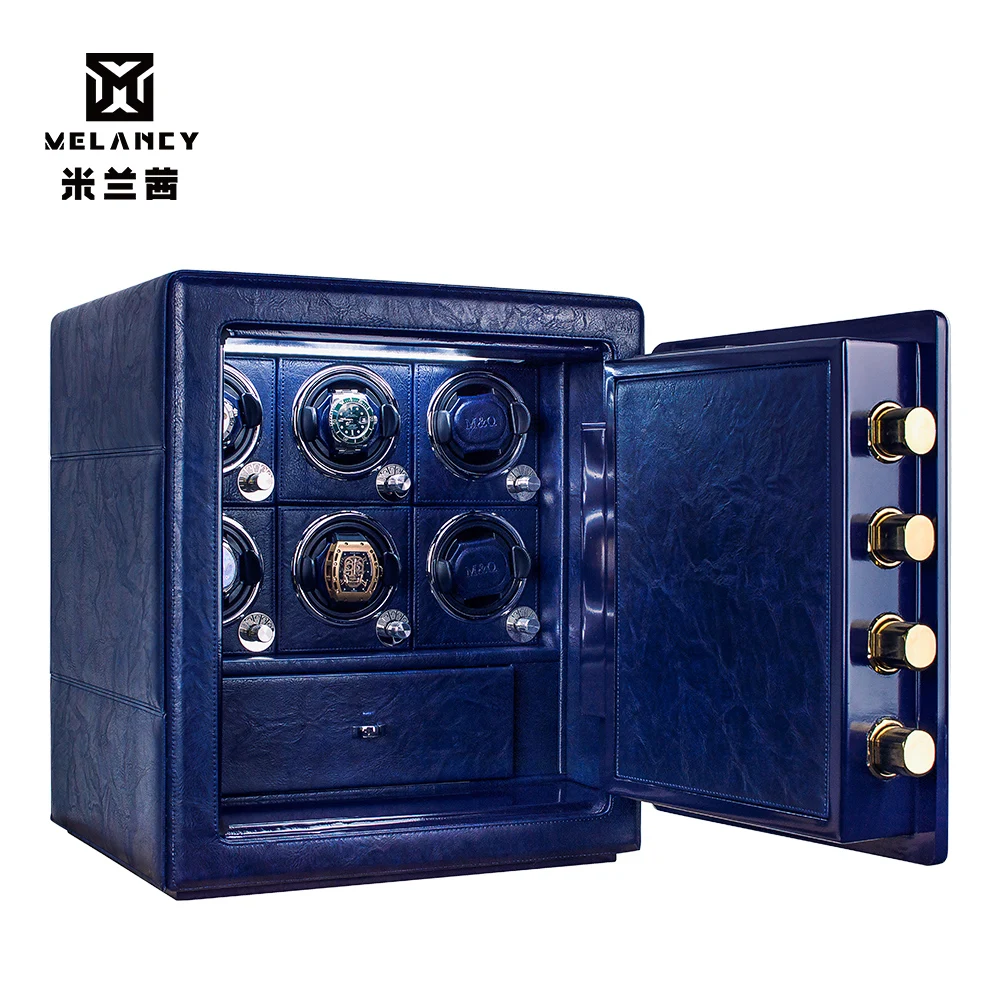 

Safe box for 6 Automatic watch winder display Hidden strongbox in high security carbon steel container safety box