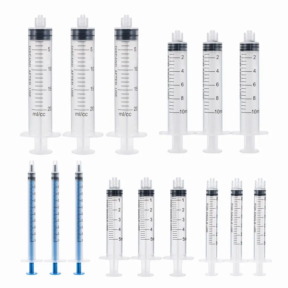 

15pcs Syringes Set 14/16/20GA Blunt Tip Needle with Caps Luer Slip Syringe Glue Applicator Multi-functional Refilling Tool