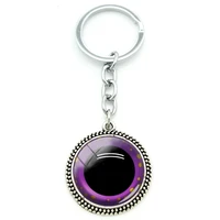 tafree color eye pattern personality trend pendant round glass gemstone cabochon keychain metal keychain jewelry for friends