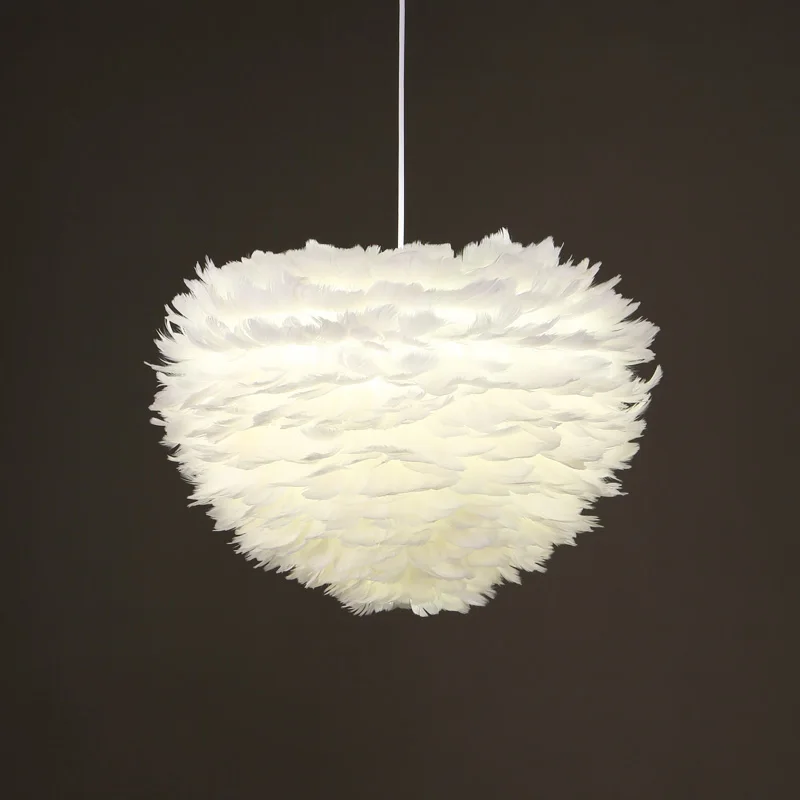 Современная Скандинавская люстра с перьями FSS Светильники для спальни Подвесная