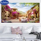 Алмазная вышивка с изображением сада, улицы, алмазная живопись, квадратная Круглая Мозаика, 3d вышивка крестиком, пейзаж для рукоделия, Декор