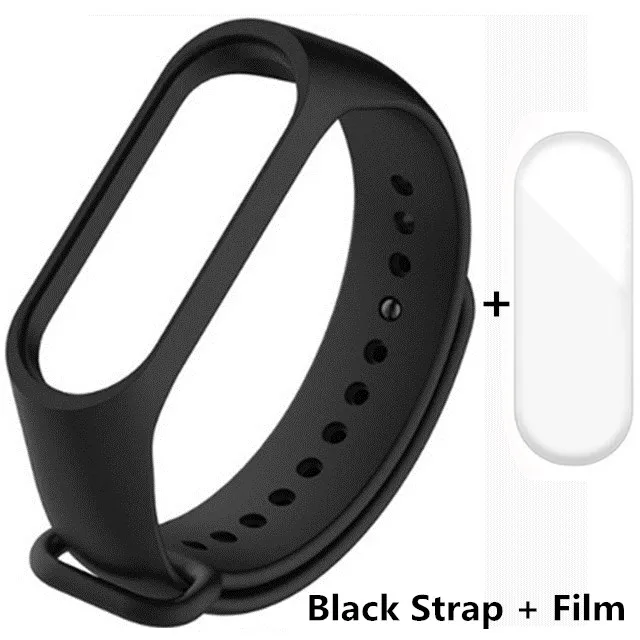 2in1 Black Для Xiaomi mi Band 4 3 ремешок розовый винный красный цвет ТПУ силиконовый браслет для Xio mi band 4 3 Band 4 band 3 браслет(не - Цвет: 2in1 Black