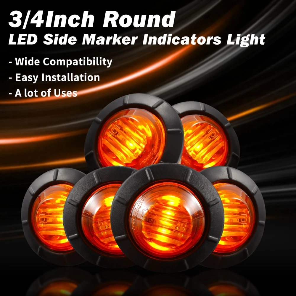 2 шт. Янтарный боковой маркер светодиодный светильник передний задний индикаторы