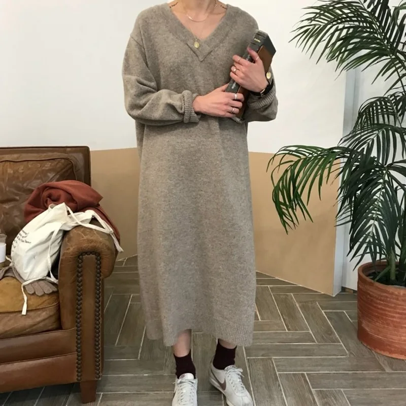 

Костюм из двух предметов, Женский винтажный элегантный вязаный свитер с длинным рукавом и кулиской, мини-платье, модные сексуальные облегаю...