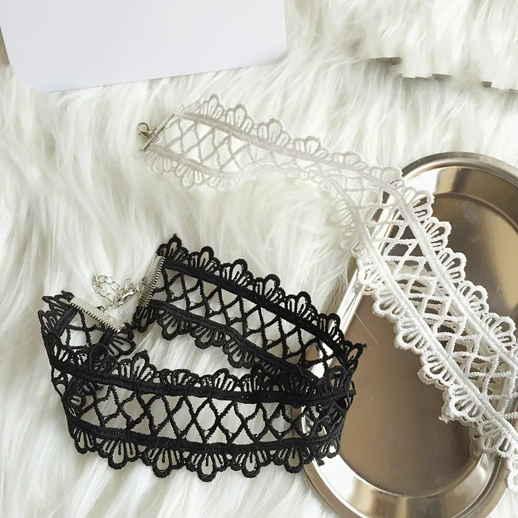 Модное кружевное цветочное ожерелье в готическом стиле черное подарки для