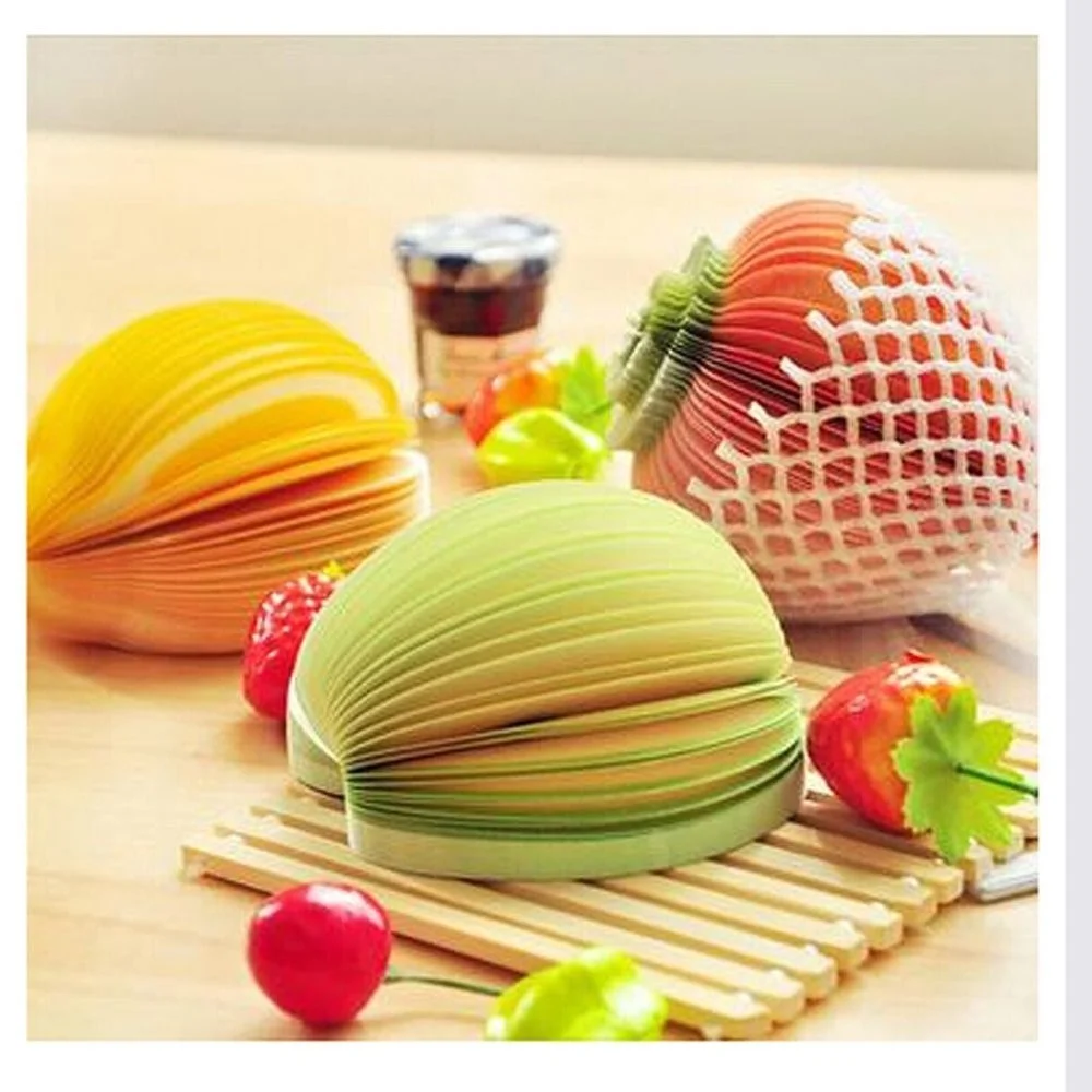 New Creative Pads Office Stationery Fruit Vegetable Memo Bookmarks Stickers Sticky Notes Random Color | Канцтовары для офиса и