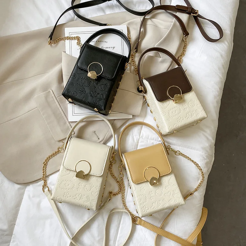 

Women's Mini Square Bag New Luxury Style Printed Handbag Women's Bag Fashion Handbag New Shoulder Bags 2021 Sacos De Ombro