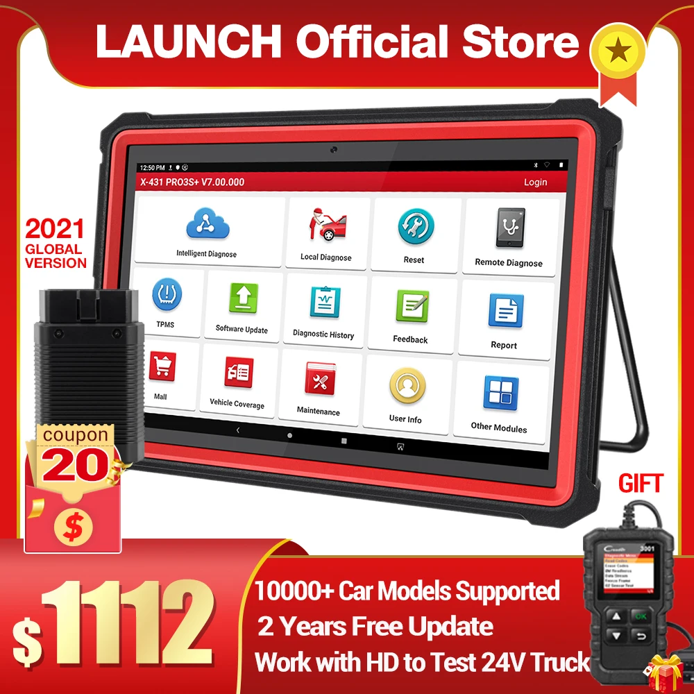 LAUNCH X431 PRO3S + Plus 10 1 &quotАвтомобильные диагностические инструменты OBD2