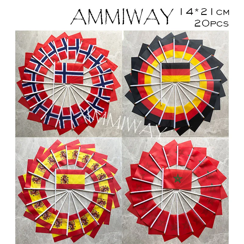 AMMIWAY 14x2 1 см 20 шт. австрийский Таиланд Португалия Швейцария ручной флаг маленькие
