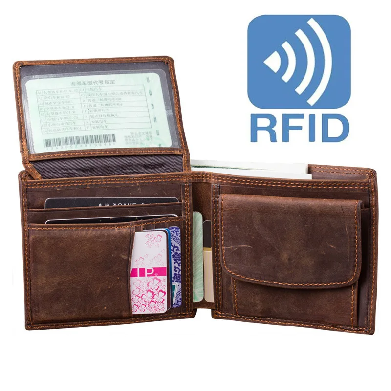 Мужской кошелек из натуральной кожи, RFID кошелек, зажим, кредитный держатель для карт, маленькие органические кошельки, Мини кошельки для монет в стиле ретро, portfel carteiras