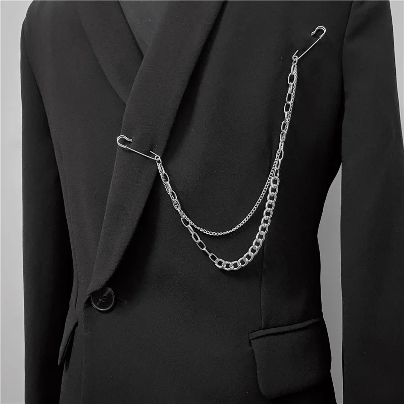 Мужская/Женская длинная металлическая подвеска в стиле панк