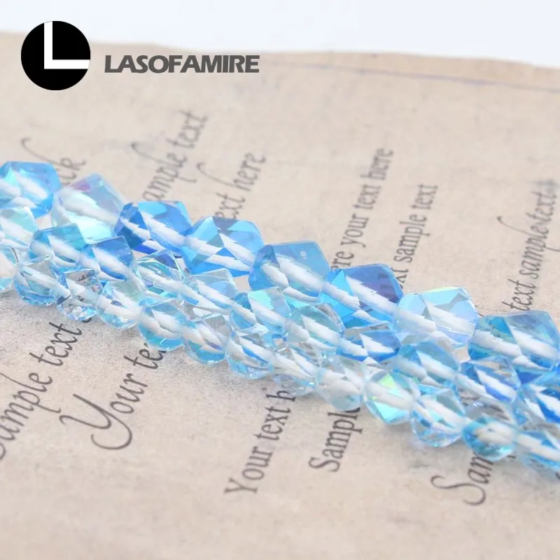 Faceted Blue Natural Austrian Crystal Beads Loose Spacer for Jewelry Making DIY Bracelets Earrings 6/8/10mm 15'' Wholesale |