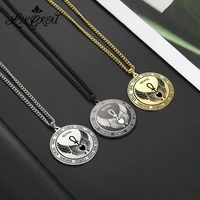 archangel michael rune pendant necklace for men women solomon wings heart stainless steel chains necklaces viking goth jewelry