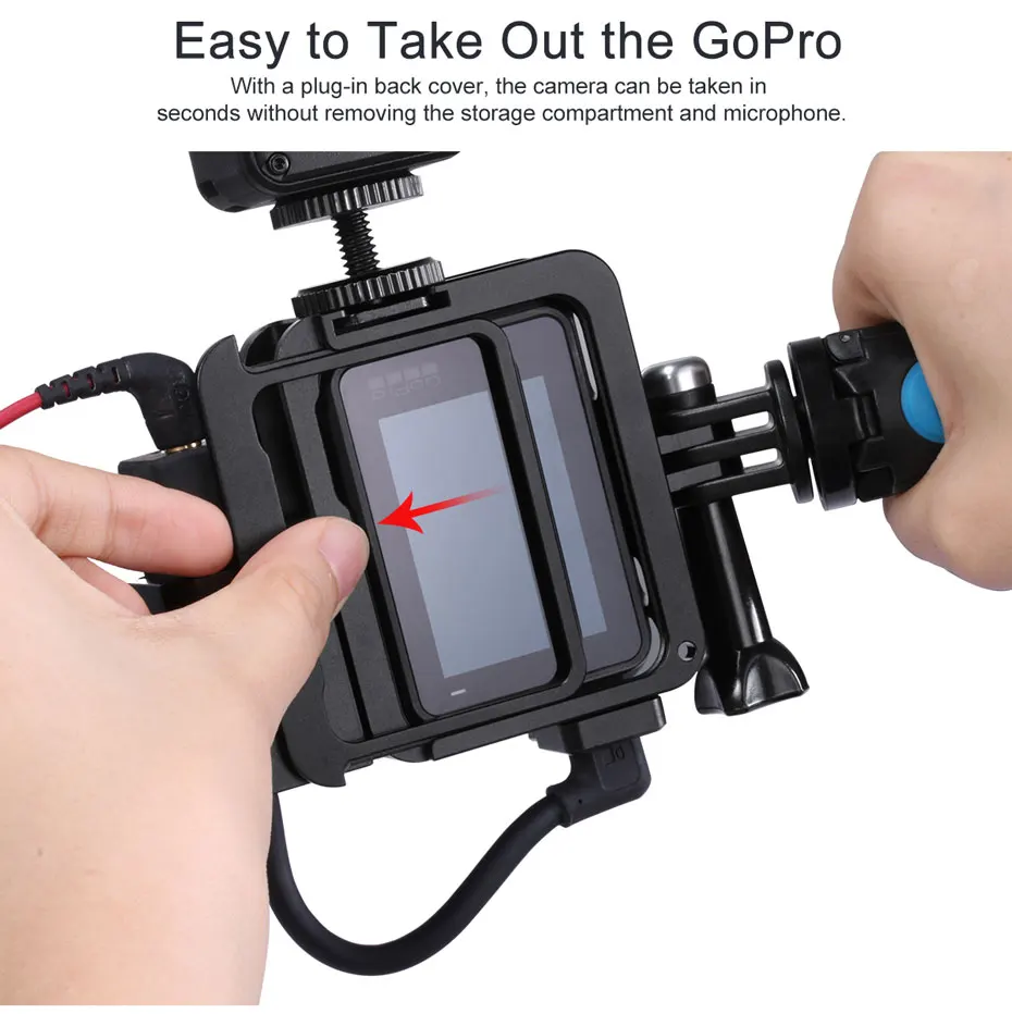 Ulanzi V3 Pro металлический Vlog чехол клетка для Gopro Hero черный 7 6 5 холодный чехол для обуви с батарея для микрофона адаптер микрофонный зажим для кабеля