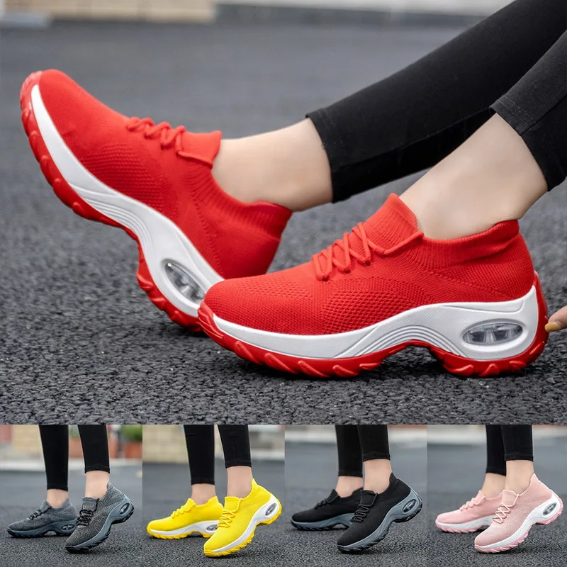 

Platform Sneakers Shoes Breathable Casual Shoes Woman Fashion Height Increasing Ladies Shoes Plus Size 556