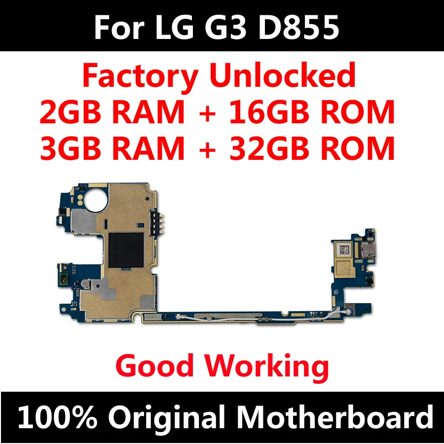 Оригинальная материнская плата для LG G3 D855 16 ГБ Заводская разблокированная с
