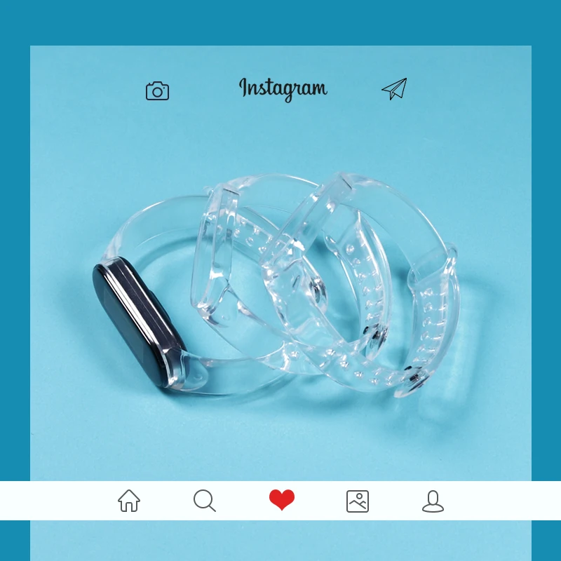

For Mi Band 6 5 4 3 Strap Silicone Transparent Xiaomiband 6 5 4 3 Replacement Watchband Bracelet Smart Sports Fitness Wristband