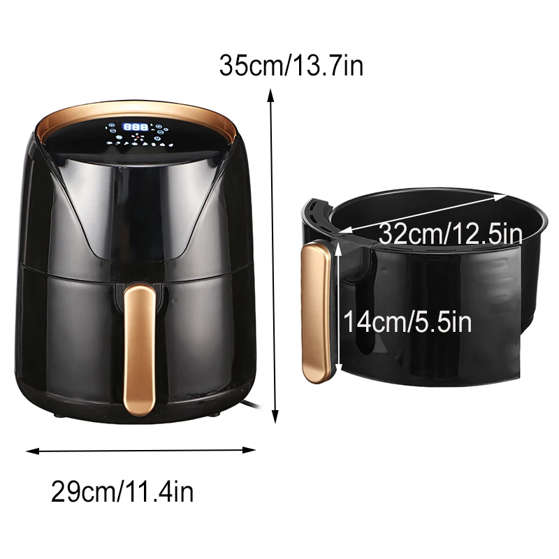 

7L Multifunction Air Fryer Oil free Intelligent Health Fryer Pizza Cooker LCD Smart Touch Electric Fryer Kitchen Cooking Tools
