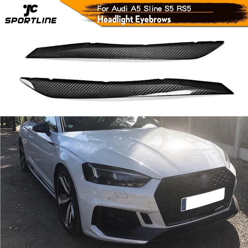 Сухое углеродное волокно сухие FRP фары брови для AUDI A5 S5 RS5 2017 2018 чистый углеродный
